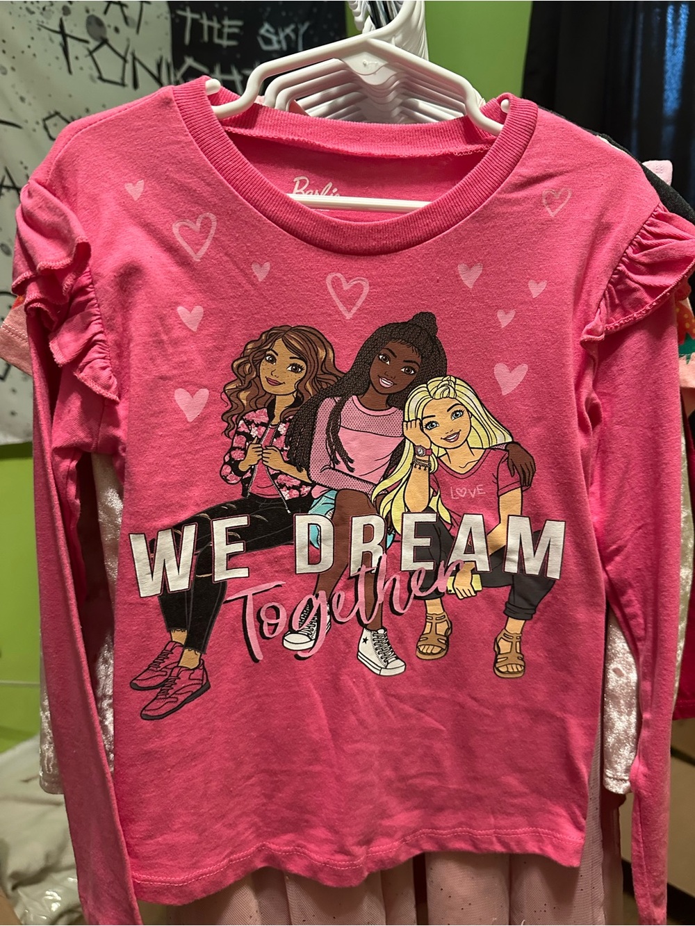 Barbie Pink 'We Dream Together' Graphic Long Sleeve Top